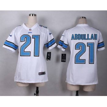 Women's Detroit Lions #21 Ameer Abdullah Nike White Game Jersey