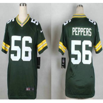 Women's Green Bay Packers #56 Julius Peppers Nike Green Game Jersey