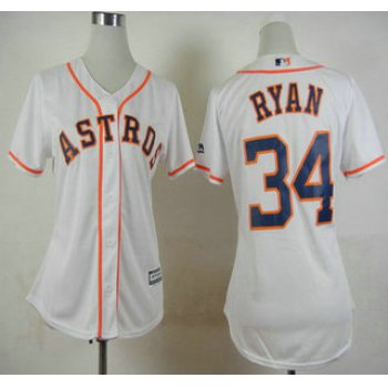 Women's Houston Astros #34 Nolan Ryan Home White 2015 MLB Cool Base Jersey