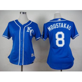 Women's Kansas City Royals #8 Mike Moustakas 2014 Blue Jersey