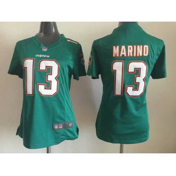 Women's Miami Dolphins #13 Dan Marino 2013 Nike Green Game Jersey