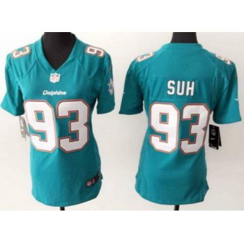 Women's Miami Dolphins #93 Ndamukong Suh 2013 Nike Green Game Jersey