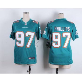 Women's Miami Dolphins #97 Jordan Phillips Nike Aqua Green Game Jersey