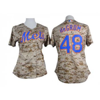 Women's New York Mets #48 Jacob DeGrom 2014 Camo Jersey