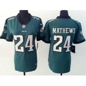 Women's Philadelphia Eagles #24 Ryan Mathews Nike Dark Green Game Jersey