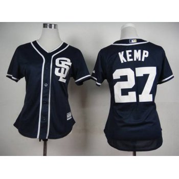 Women's San Diego Padres #27 Matt Kemp Navy Blue Jersey