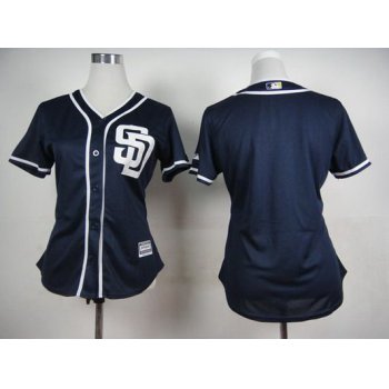 Women's San Diego Padres Blank Navy Blue Jersey