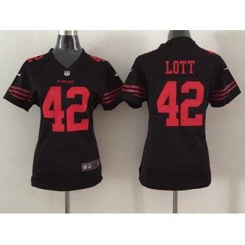 Women's San Francisco 49ers #42 Ronnie Lott 2015 Nike Black Game Jersey