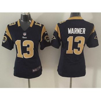 Women's St. Louis Rams #13 Kurt Warner Nike Navy Blue Game Jersey