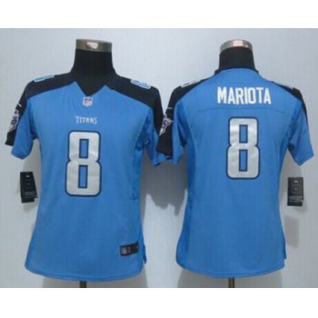 Women's Tennessee Titans #8 Marcus Mariota Nike Light Blue Limited Jersey