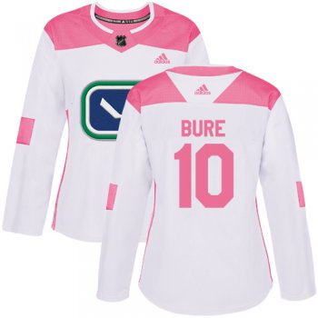 Adidas Vancouver Canucks #10 Pavel Bure White Pink Authentic Fashion Women's Stitched NHL Jersey