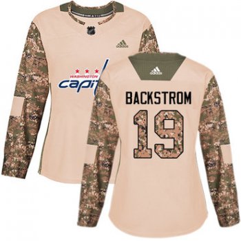 Adidas Washington Capitals #19 Nicklas Backstrom Camo Authentic 2017 Veterans Day Women's Stitched NHL Jersey