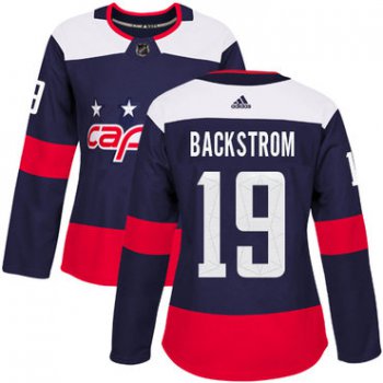 Adidas Washington Capitals #19 Nicklas Backstrom Navy Authentic 2018 Stadium Series Women's Stitched NHL Jersey