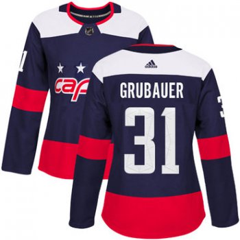 Adidas Washington Capitals #31 Philipp Grubauer Navy Authentic 2018 Stadium Series Women's Stitched NHL Jersey