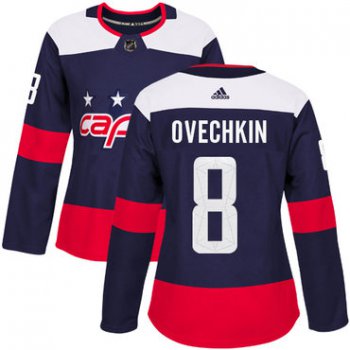 Adidas Washington Capitals #8 Alex Ovechkin Navy Authentic 2018 Stadium Series Women's Stitched NHL Jersey