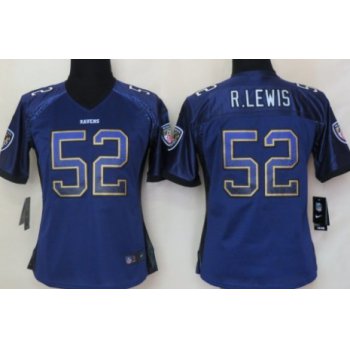 Nike Baltimore Ravens #52 Ray Lewis Drift Fashion Purple Womens Jersey