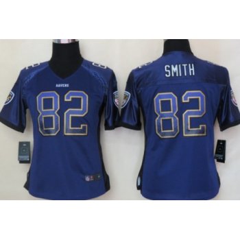 Nike Baltimore Ravens #82 Torrey Smith Drift Fashion Purple Womens Jersey