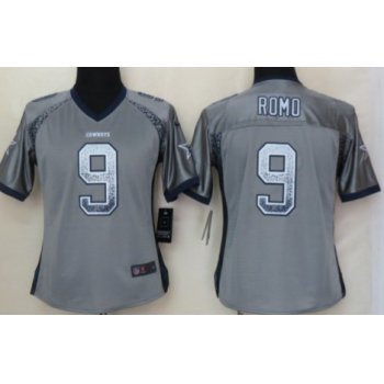 Nike Dallas Cowboys #9 Tony Romo Drift Fashion Gray Womens Jersey