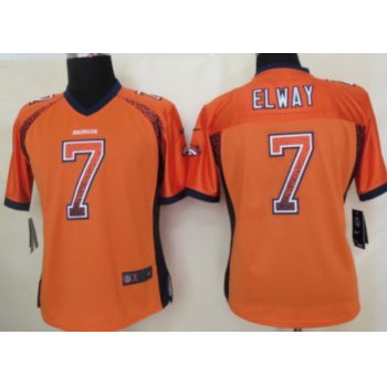 Nike Denver Broncos #7 John Elway Drift Fashion Orange Womens Jersey