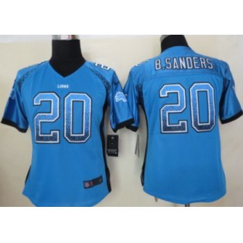 Nike Detroit Lions #20 Barry Sanders Drift Fashion Blue Womens Jersey