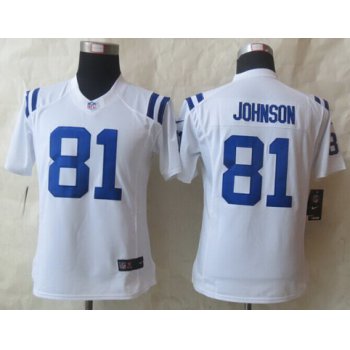 Nike Indianapolis Colts #81 Andre Johnson White Limited Womens Jersey