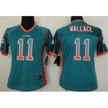 Nike Miami Dolphins #11 Mike Wallace Drift Fashion Green Womens Jersey