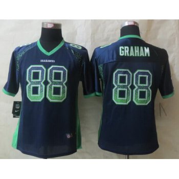 Nike Seattle Seahawks #88 Jimmy Graham Drift Fashion Blue Womens Jersey