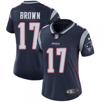 Nike Patriots #17 Antonio Brown Navy Blue Team Color Women's Stitched NFL Vapor Untouchable Limited Jersey