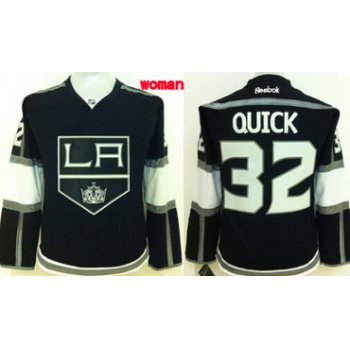 Los Angeles Kings #32 Jonathan Quick Black Womens Jersey