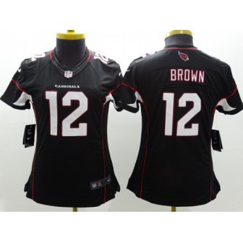 Nike Arizona Cardinals #12 John Brown Black Limited Womens Jersey