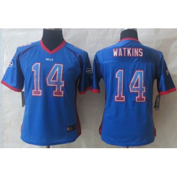 Nike Buffalo Bills #14 Sammy Watkins Drift Fashion Blue Womens Jersey