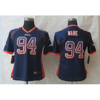 Nike Denver Broncos #94 DeMarcus Ware Drift Fashion Blue Womens Jersey