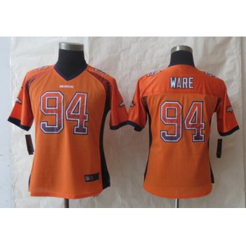 Nike Denver Broncos #94 DeMarcus Ware Drift Fashion Orange Womens Jersey