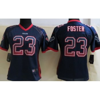 Nike Houston Texans #23 Arian Foster Drift Fashion Blue Womens Jersey