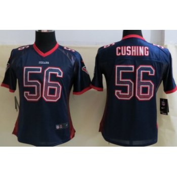 Nike Houston Texans #56 Brian Cushing Drift Fashion Blue Womens Jersey