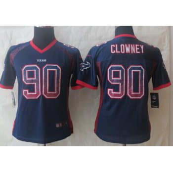 Nike Houston Texans #90 Jadeveon Clowney Drift Fashion Blue Womens Jersey