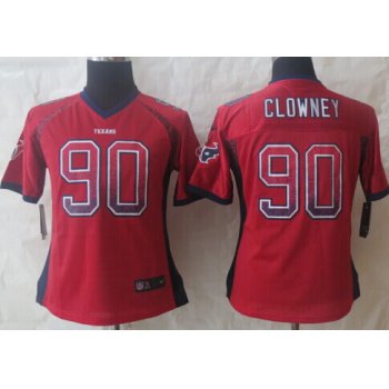 Nike Houston Texans #90 Jadeveon Clowney Drift Fashion Red Womens Jersey