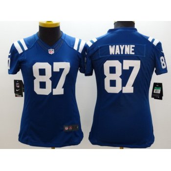 Nike Indianapolis Colts #87 Reggie Wayne Blue Limited Womens Jersey