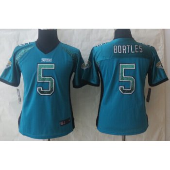 Nike Jacksonville Jaguars #5 Blake Bortles Drift Fashion Green Womens Jersey