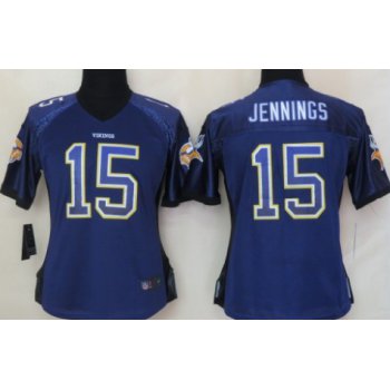 Nike Minnesota Vikings #15 Greg Jennings Drift Fashion Purple Womens Jersey