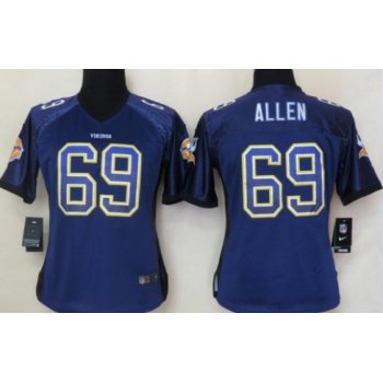 Nike Minnesota Vikings #69 Jared Allen Drift Fashion Purple Womens Jersey