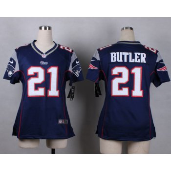 Nike New England Patriots #21 Malcolm Butler Blue Game Womens Jersey