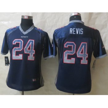 Nike New England Patriots #24 Darrelle Revis Drift Fashion Blue Womens Jersey