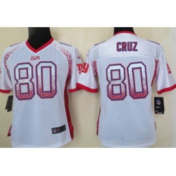 Nike New York Giants #80 Victor Cruz Drift Fashion White Womens Jersey