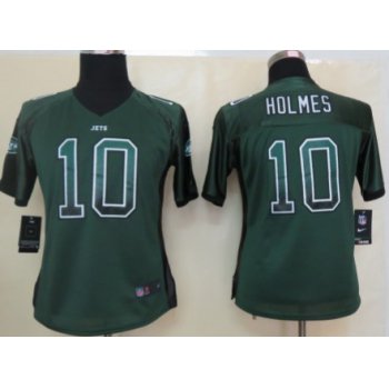 Nike New York Jets #10 Santonio Holmes Drift Fashion Green Womens Jersey