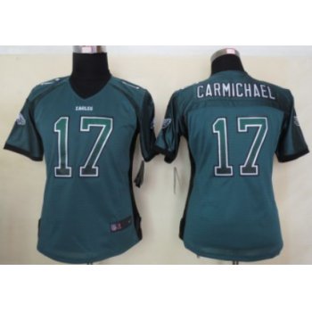 Nike Philadelphia Eagles #17 Harold Carmichael Drift Fashion Green Womens Jersey