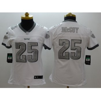 Nike Philadelphia Eagles #25 LeSean McCoy Platinum White Limited Womens Jersey