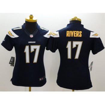 Nike San Diego Chargers #17 Philip Rivers 2013 Navy Blue Limited Womens Jersey