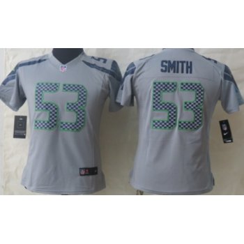 Nike Seattle Seahawks #53 Malcolm Smith Gray Limited Womens Jersey