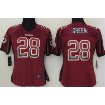 Nike Washington Redskins #28 Darrell Green Drift Fashion Red Womens Jersey